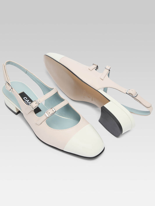 Abricot - Babies slingback cuir nude et cuir verni beige - Image numéro 5