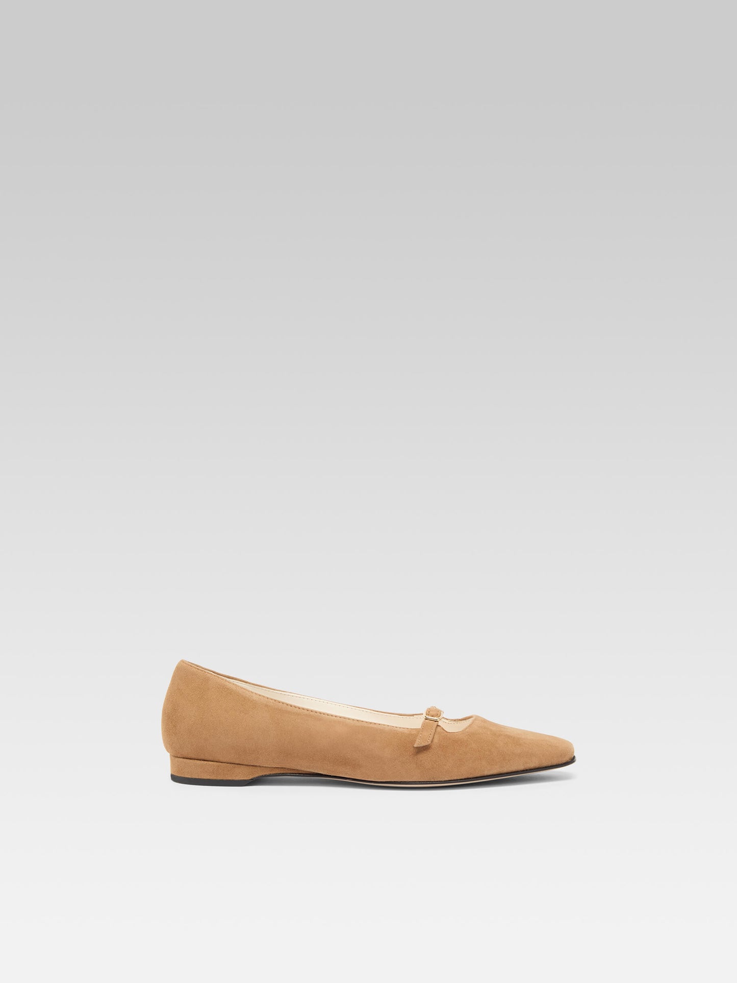 Emilie - Ballerines cuir velours noisette