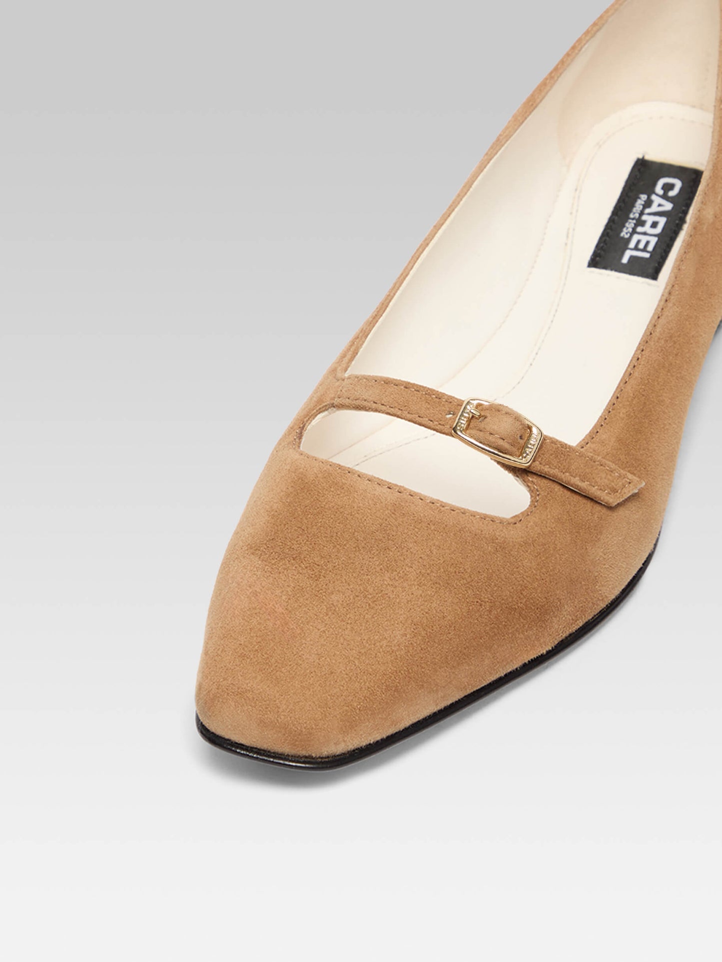 Emilie - Hazelnut suede leather ballet flats