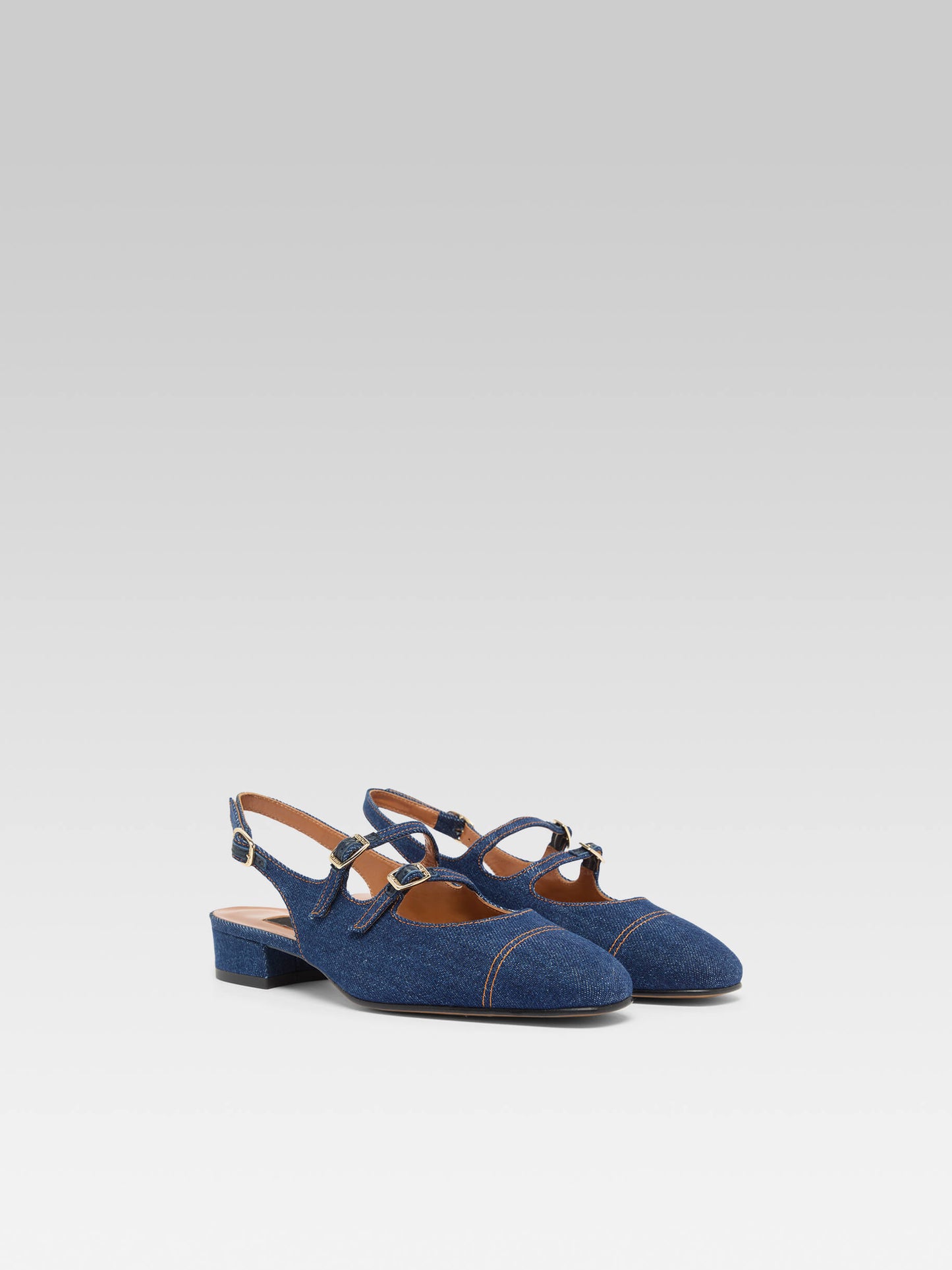 Peche - Babies slingback tissu jean brut