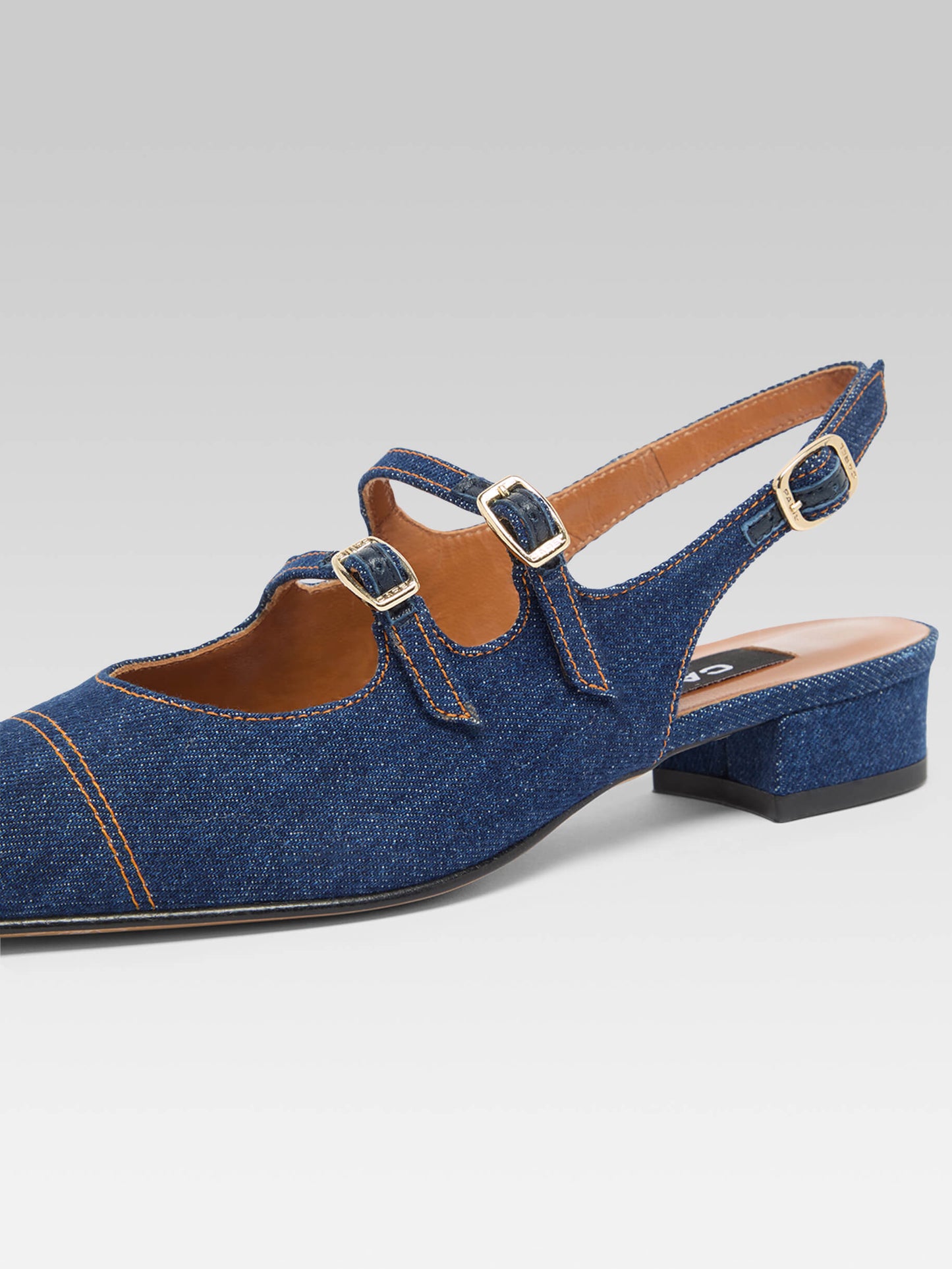 Peche - Babies slingback tissu jean brut