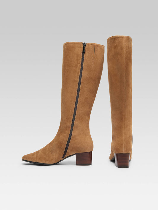 Malaga - Hazelnut suede leather boots - Image number 3