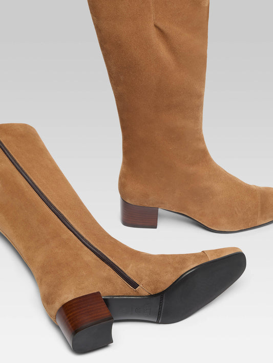 Malaga - Hazelnut suede leather boots - Image number 5