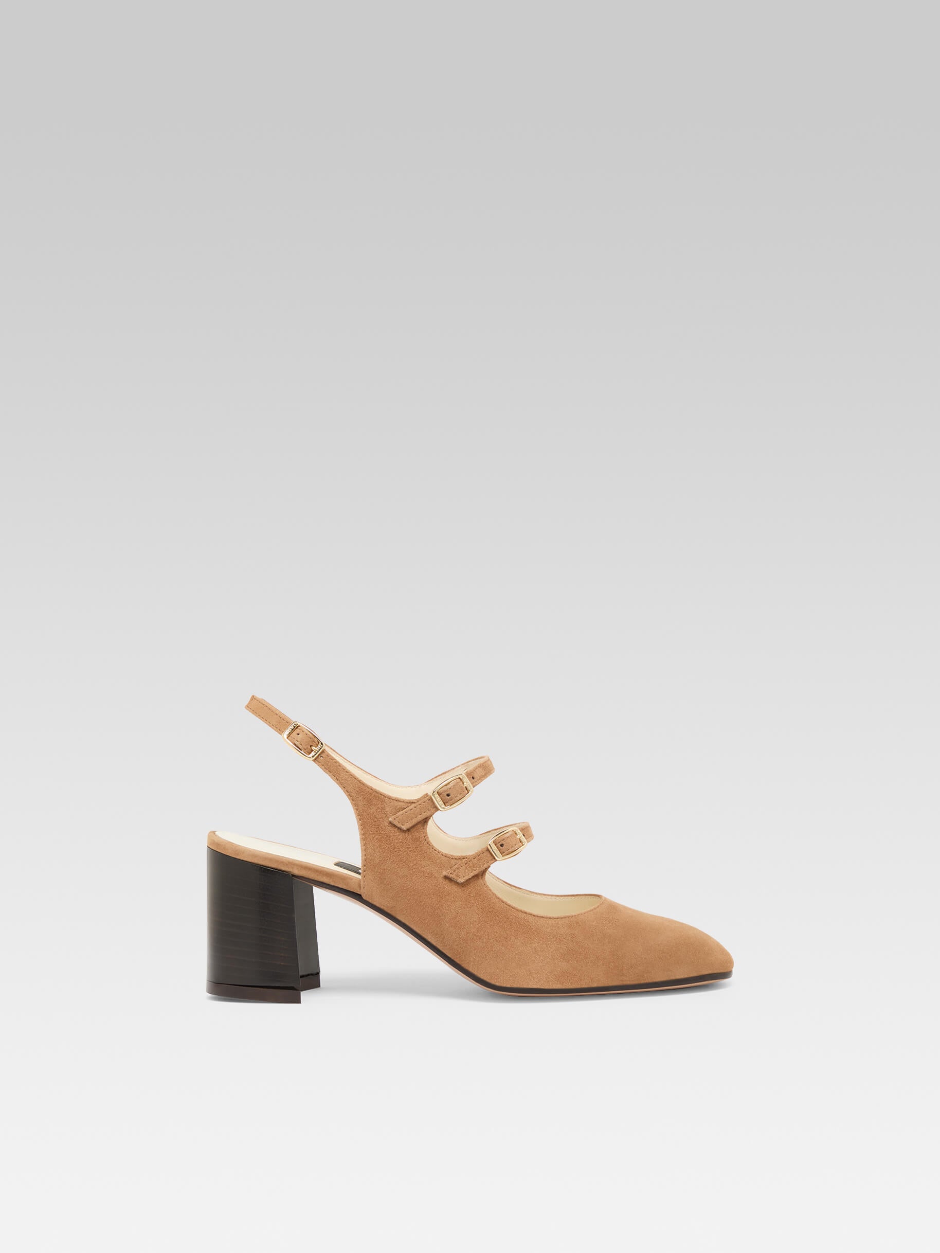 Banana - Babies slingback cuir velours noisette