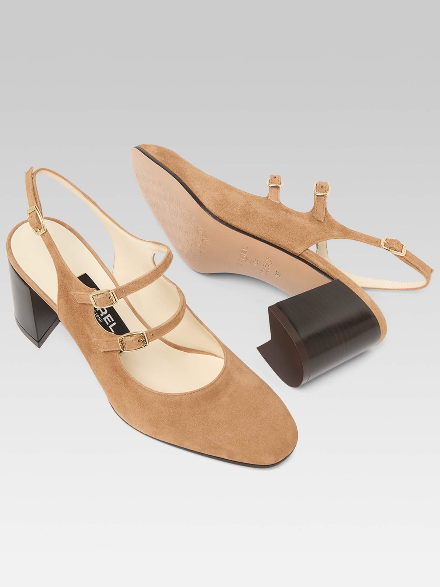 Banana - Chestnut leather slingback Mary Janes