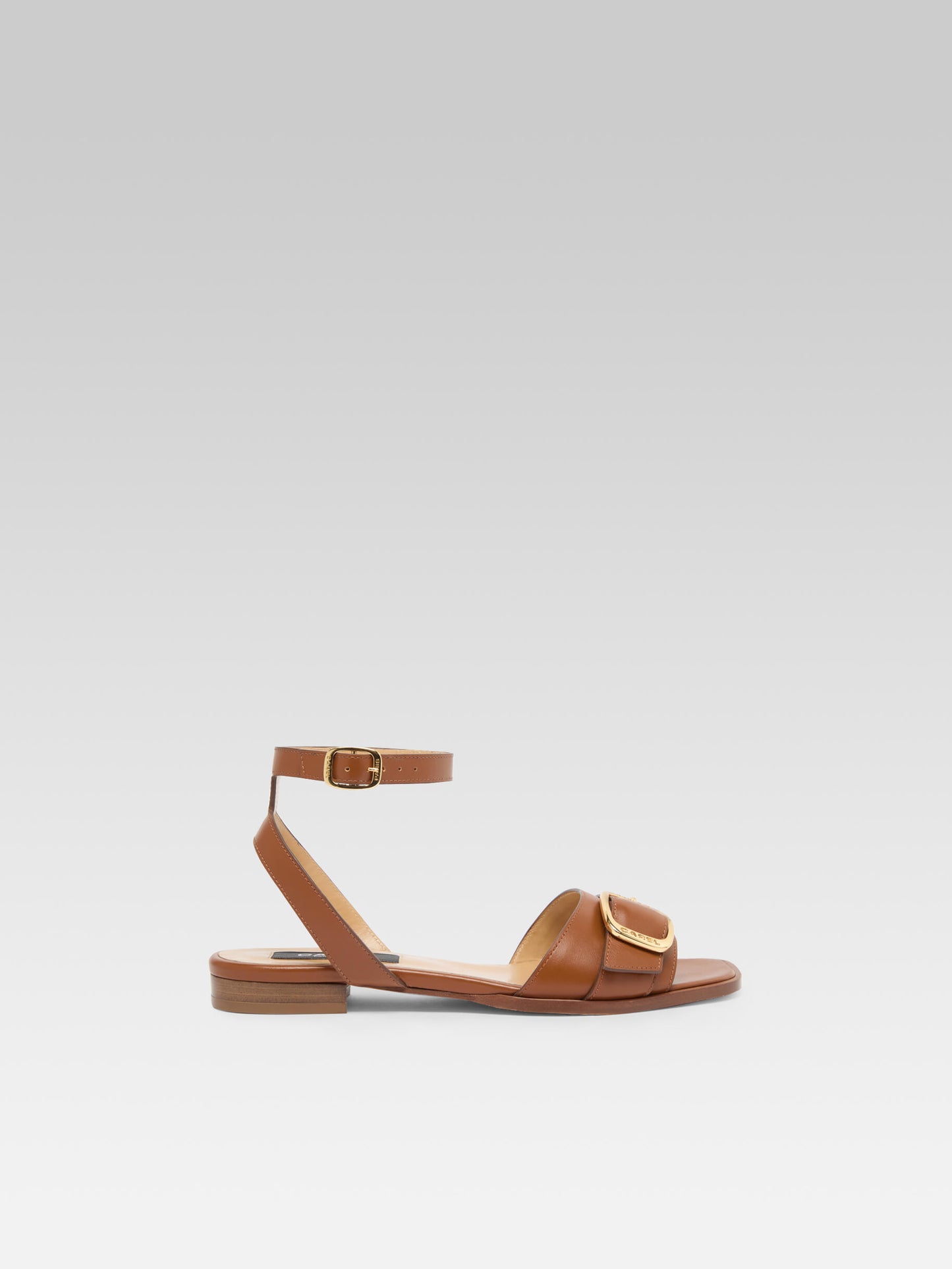 Francoise - Cognac leather flat sandals