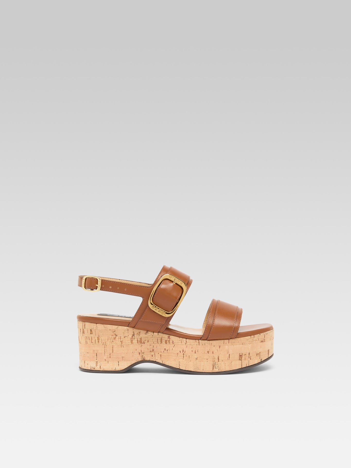 Francine - Cognac leather platform sandals