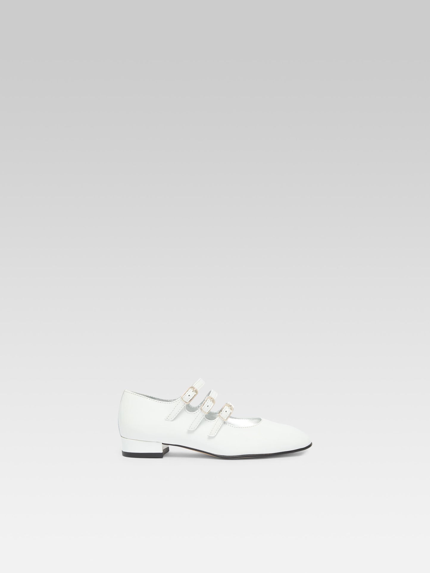 Petite Kina - Babies cuir verni blanc