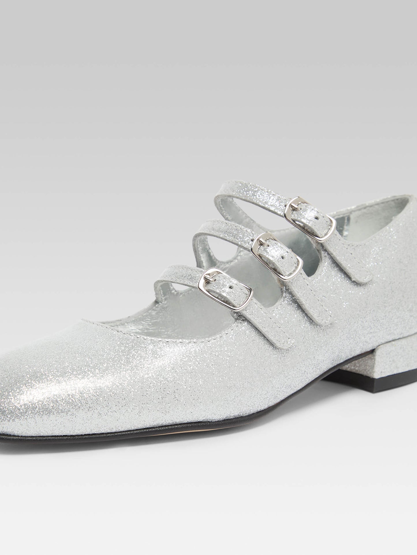 Little Kina - Silver laminated leather Mary Janes