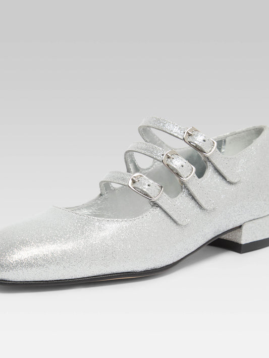 Little Kina - Silver laminated leather Mary Janes - Image number 5