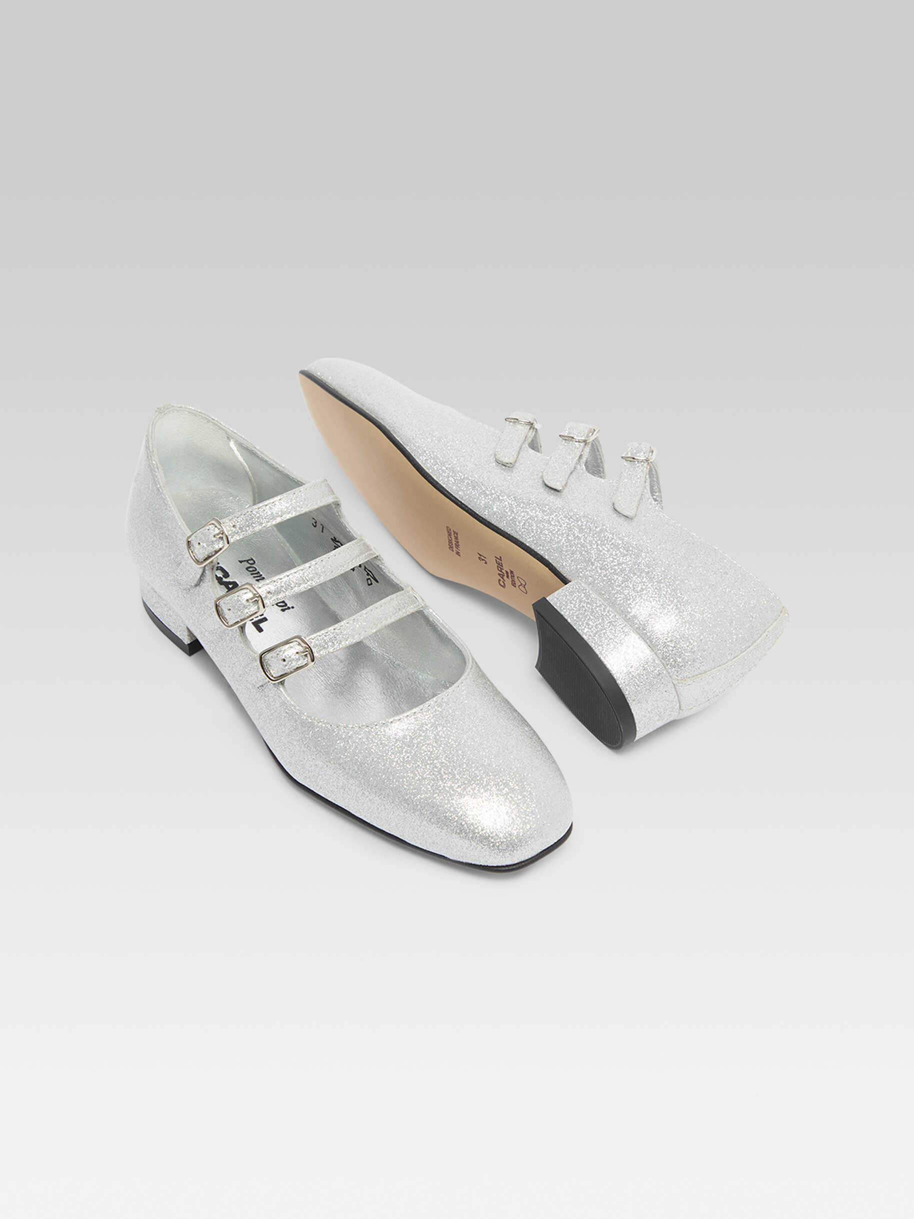 Little Kina - Silver laminated leather Mary Janes - Image number 6