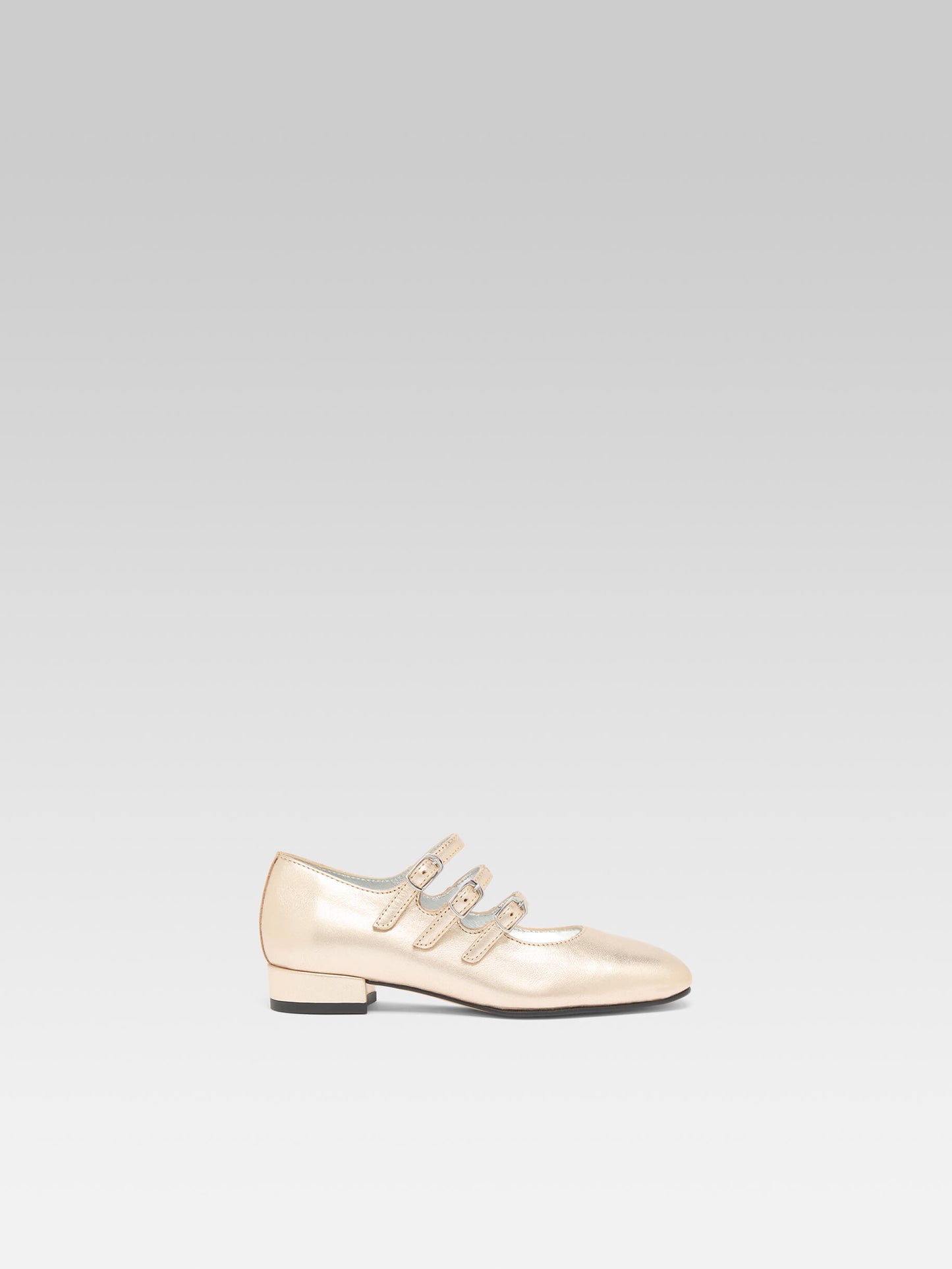 Little Kina - Platinum laminated leather Mary Janes