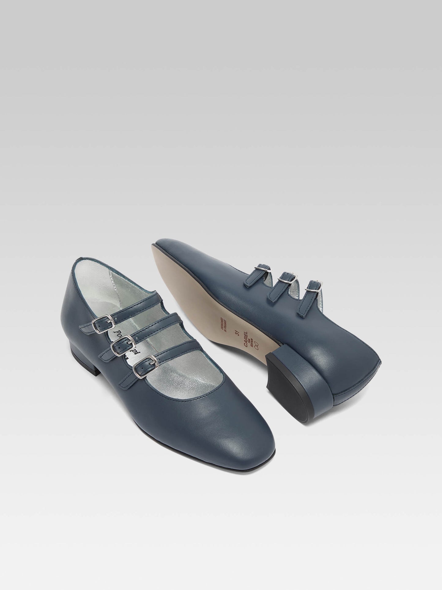 Petite Kina - Babies cuir bleu marine