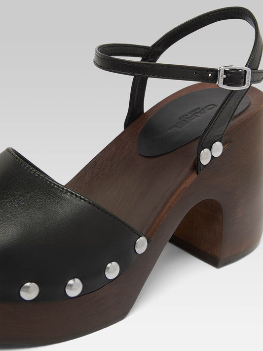 Laly - Black leather clog - Image number 2