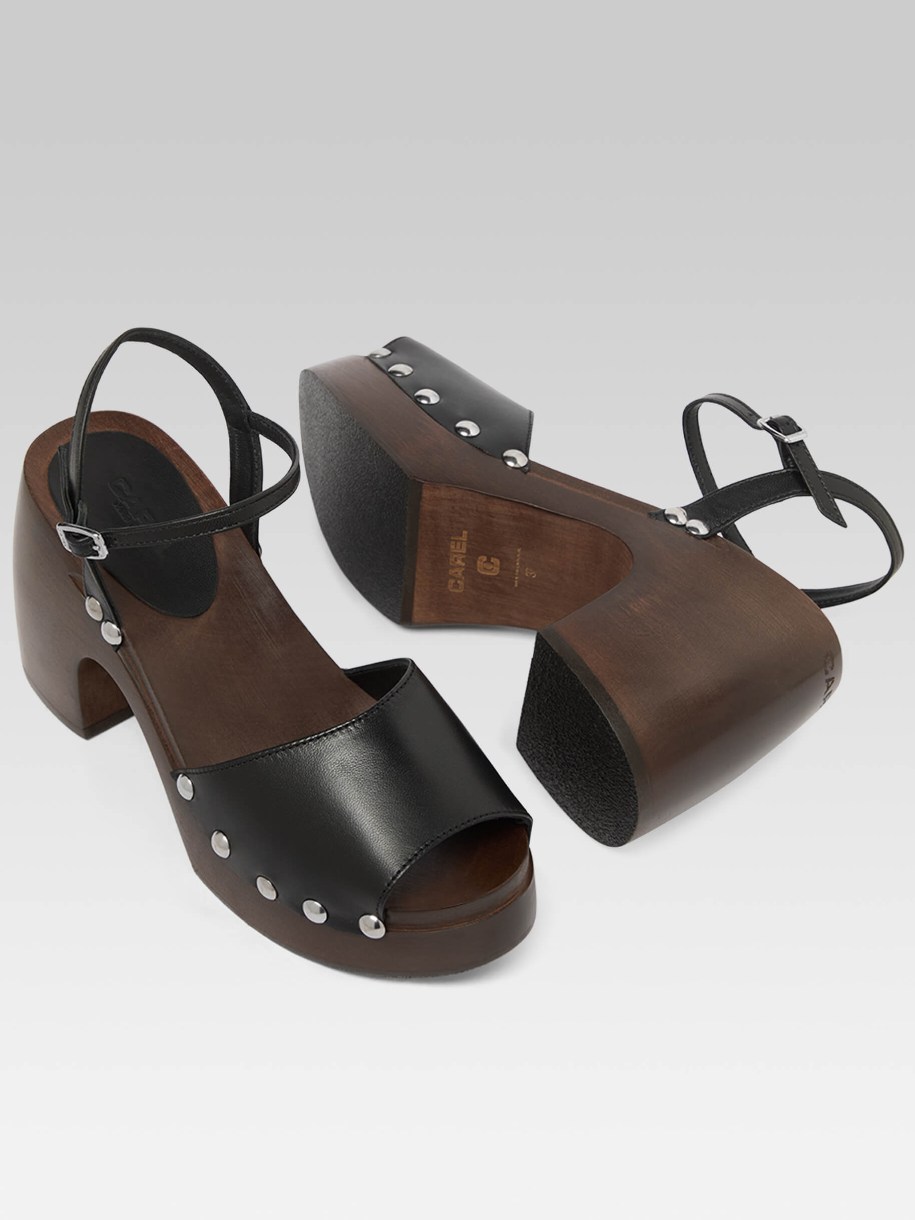 Laly - Black leather clog - Image number 5