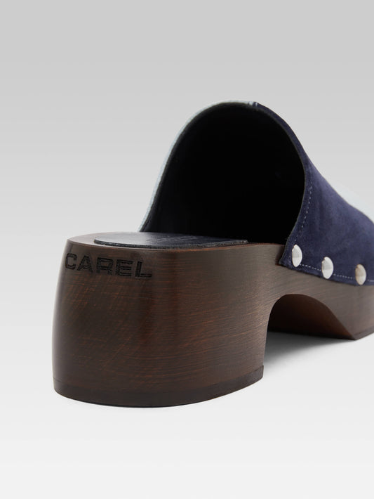 Ivy - Blue two-tone suede leather clog - Image number 4