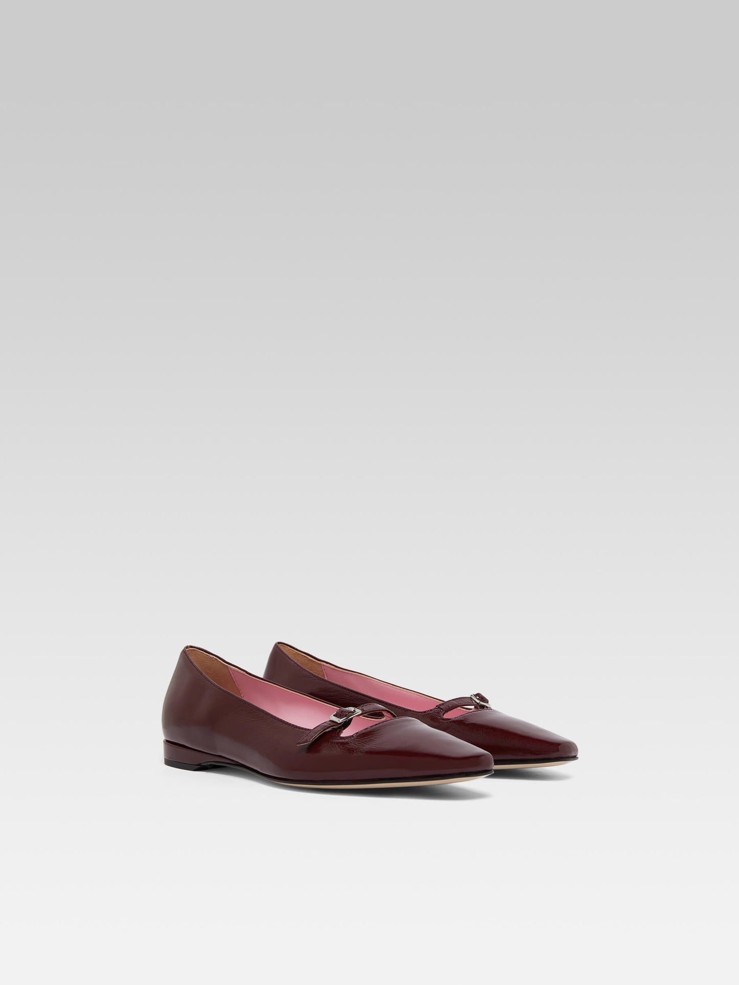 Emilie - Burgundy naplack leather ballet flats