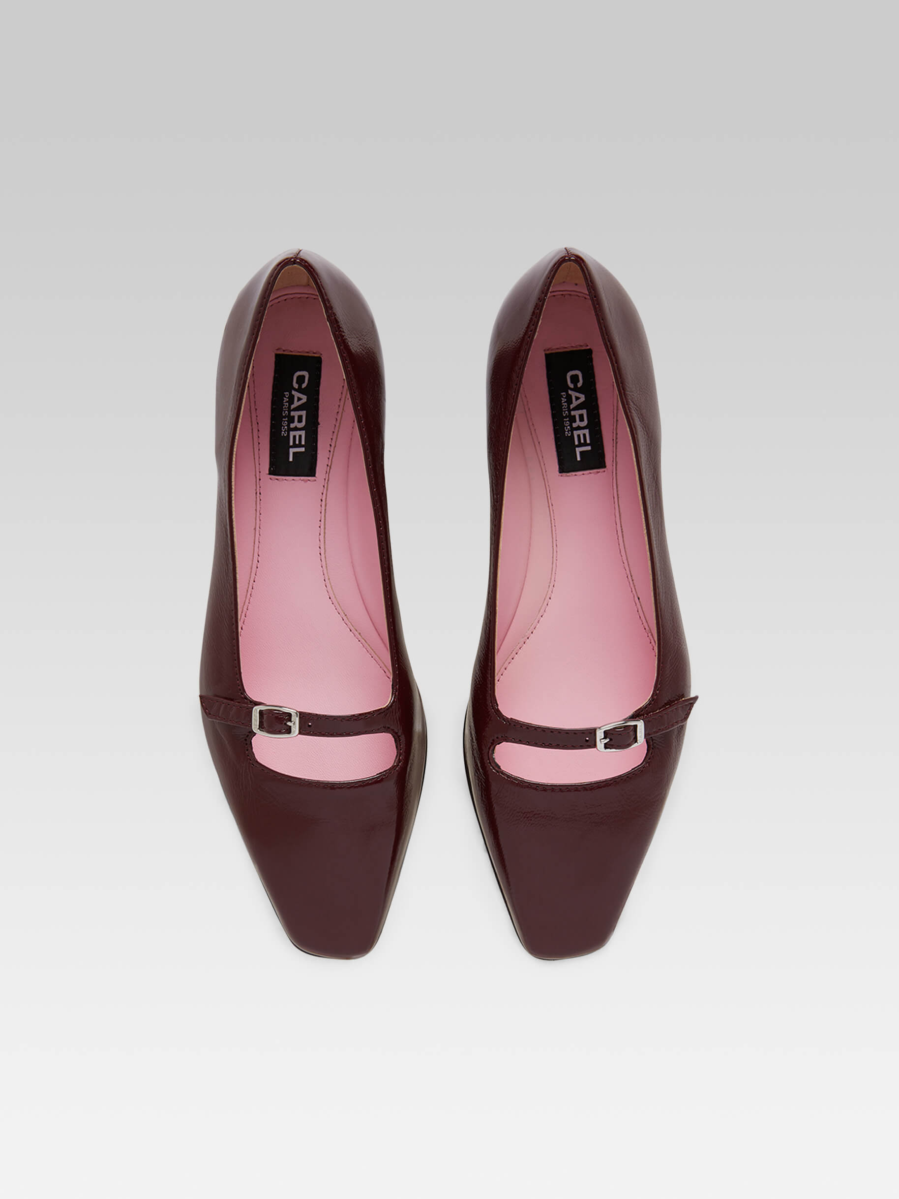 Emilie - Burgundy naplack leather ballet flats - Image number 1