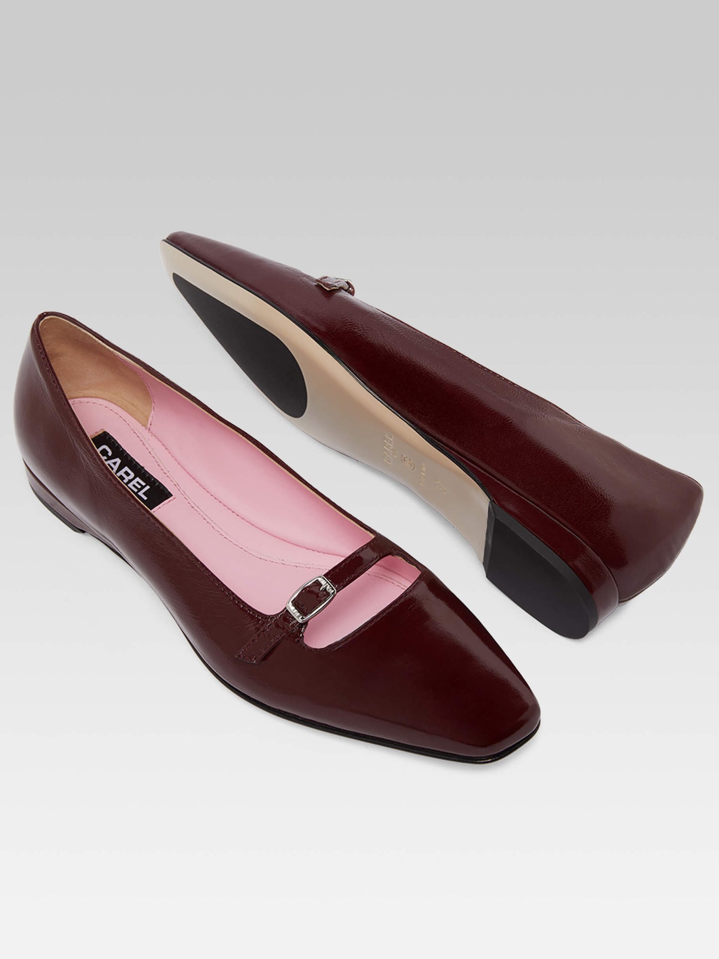 Emilie - Burgundy naplack leather ballet flats