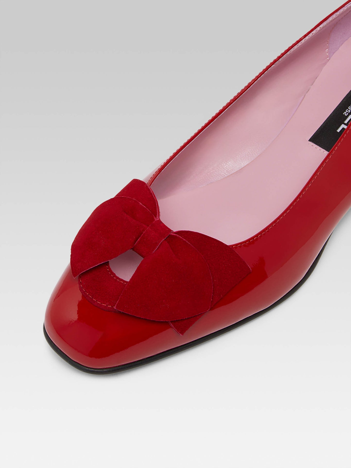 Princesse - Red patent leather ballet flats with velvet bow