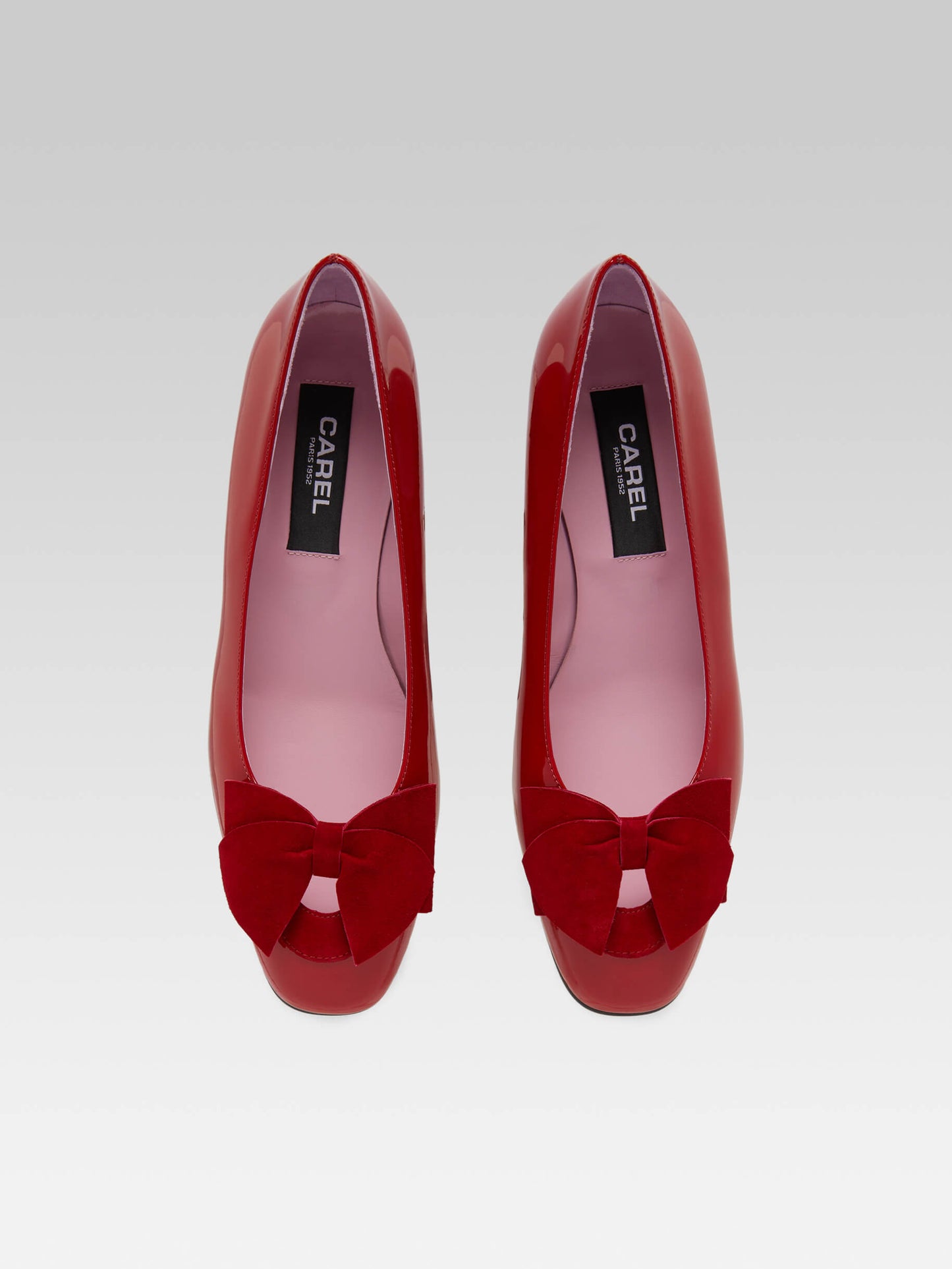 Princesse - Red patent leather ballet flats with velvet bow