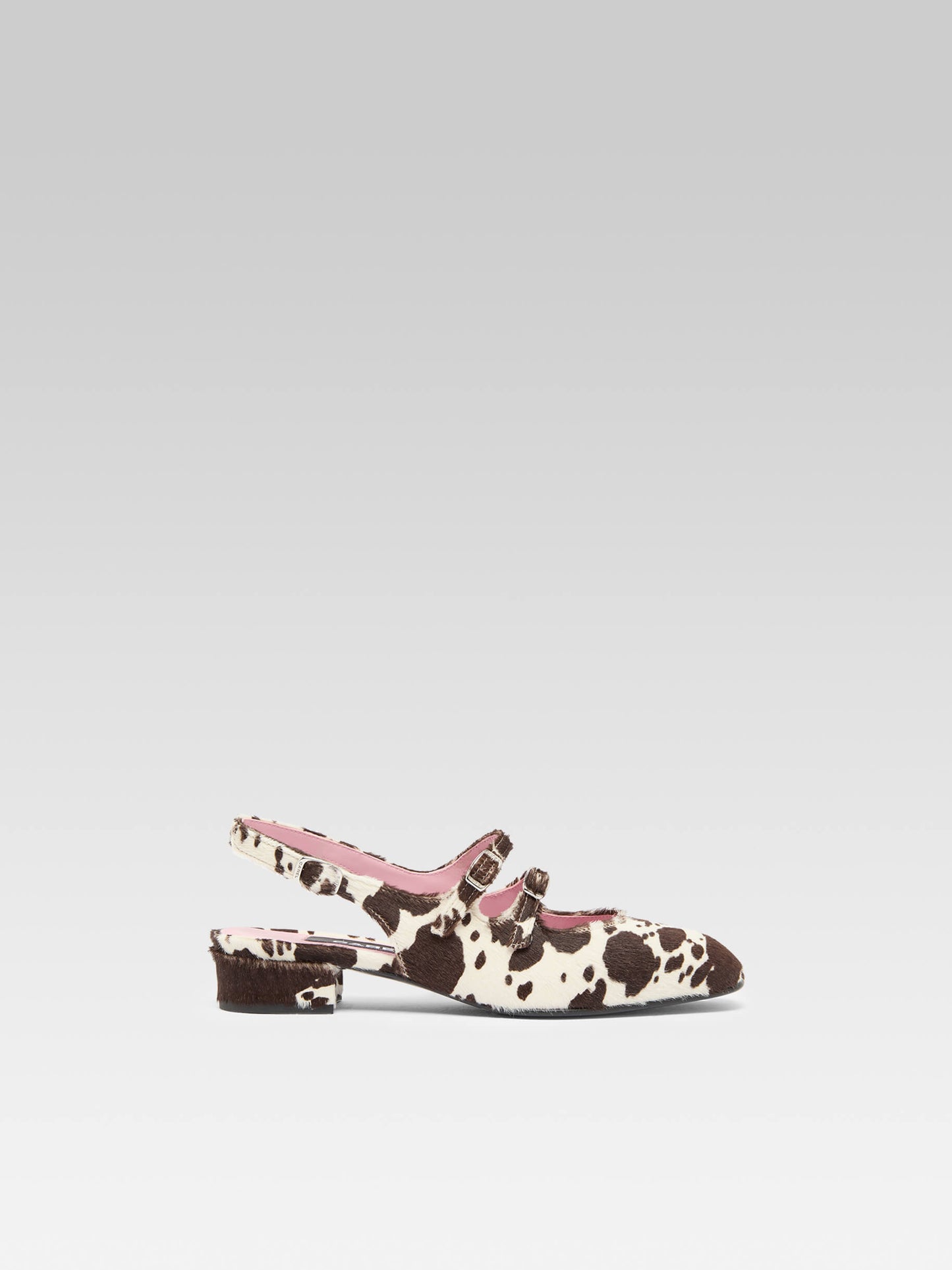 Peche - Babies slingback cuir pony imprimé vache