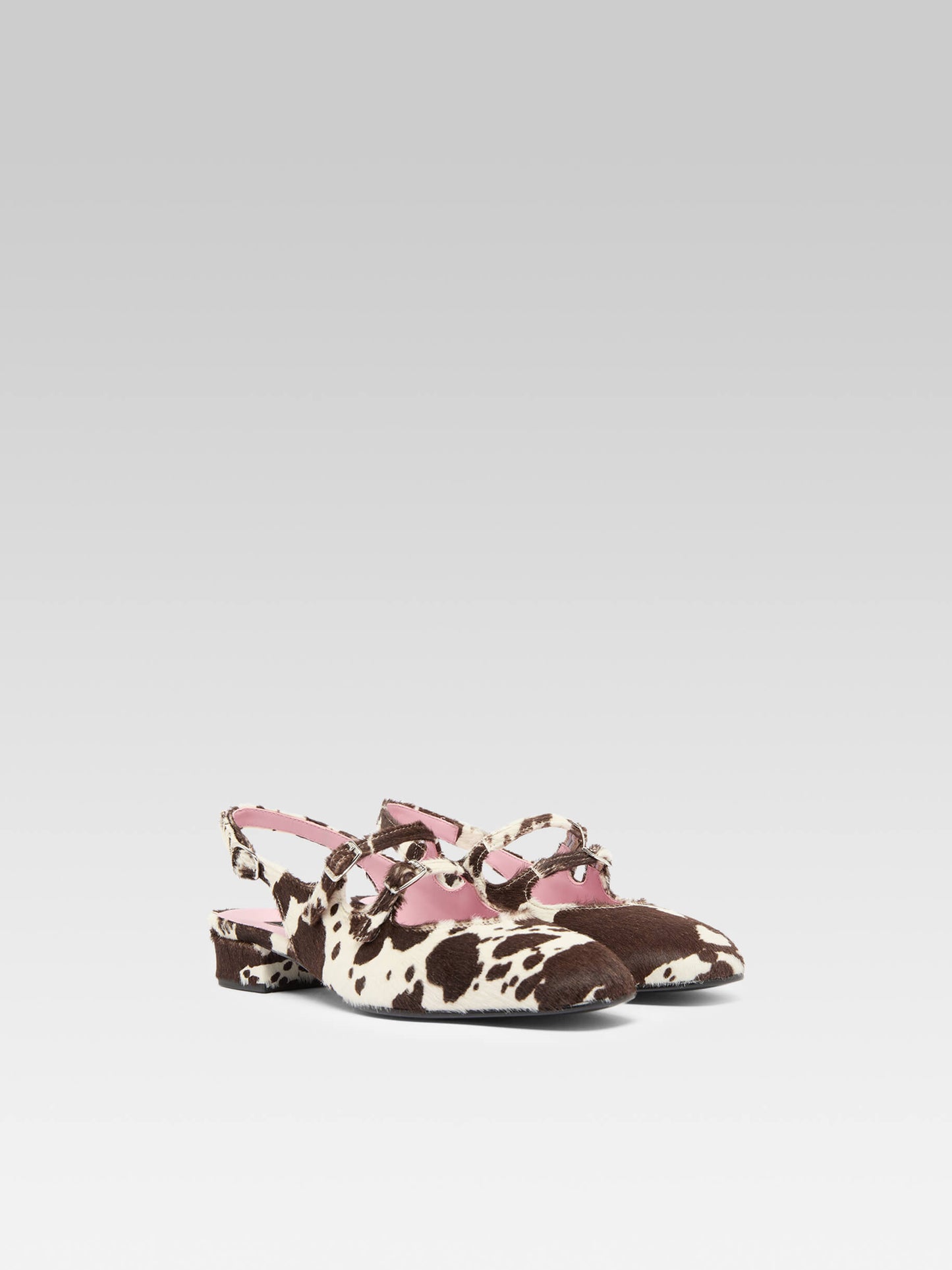 Peche - Babies slingback cuir pony imprimé vache