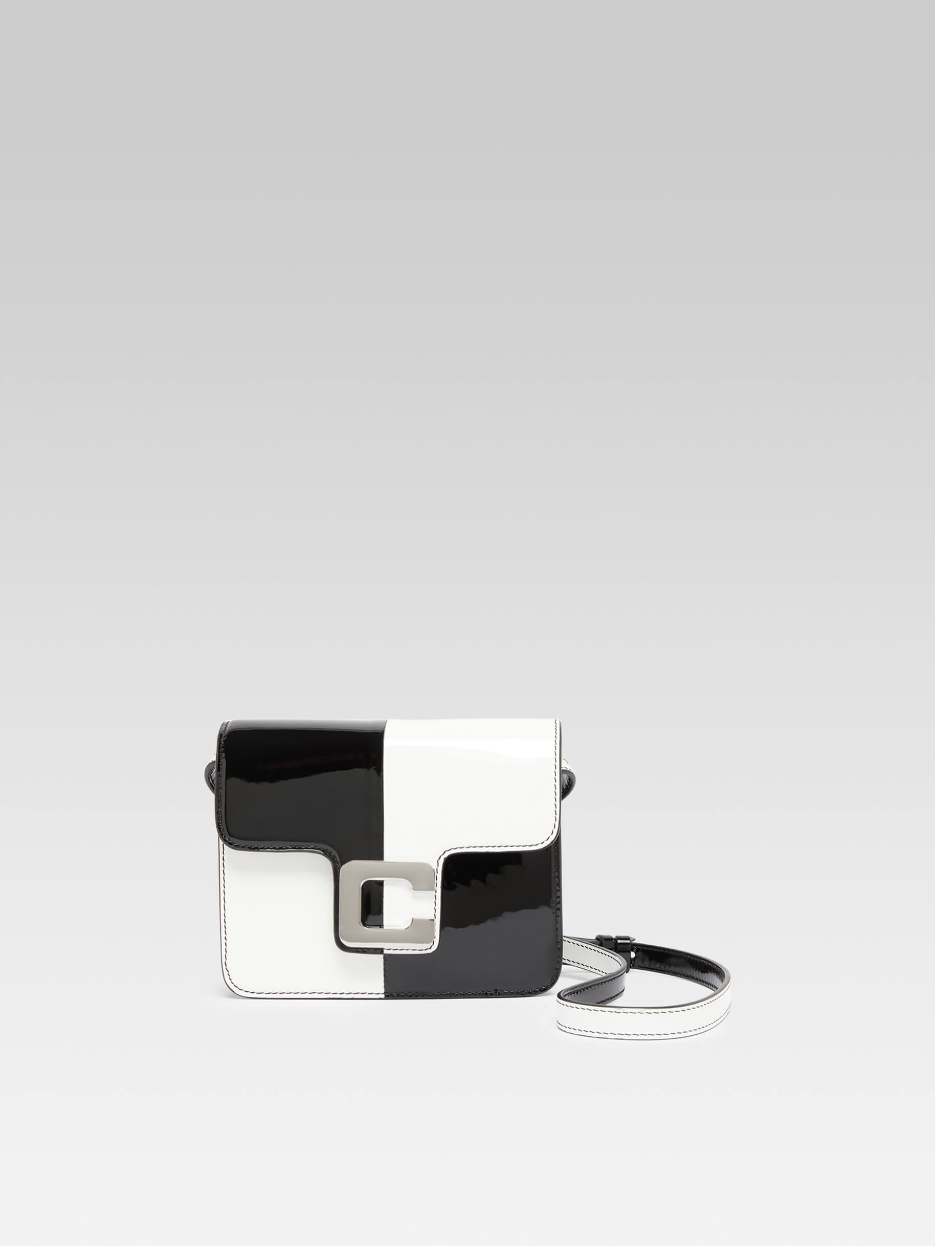 Mini Sorbonne - Black and white checkered patent leather bag