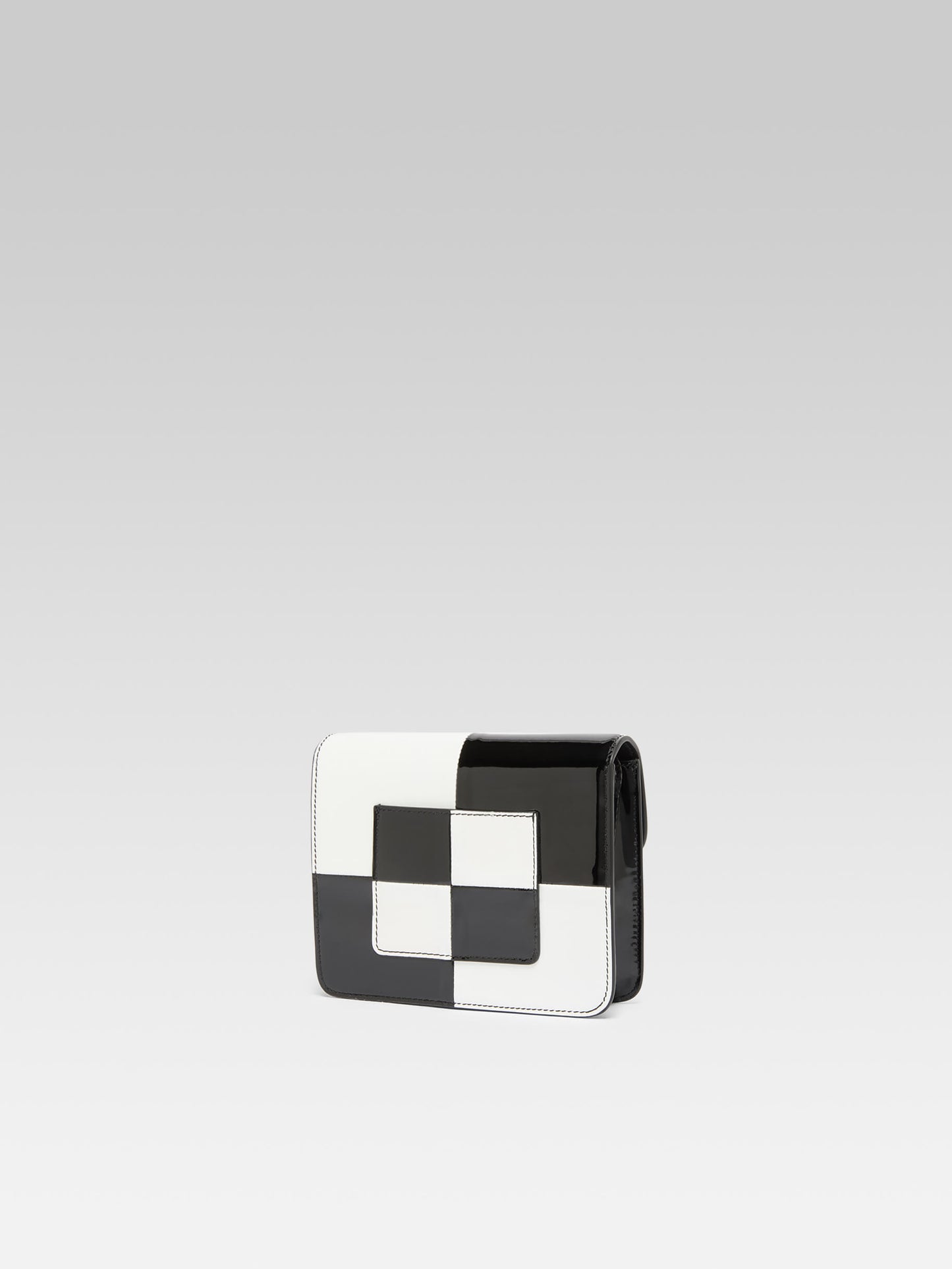 Mini Sorbonne - Black and white checkered patent leather bag