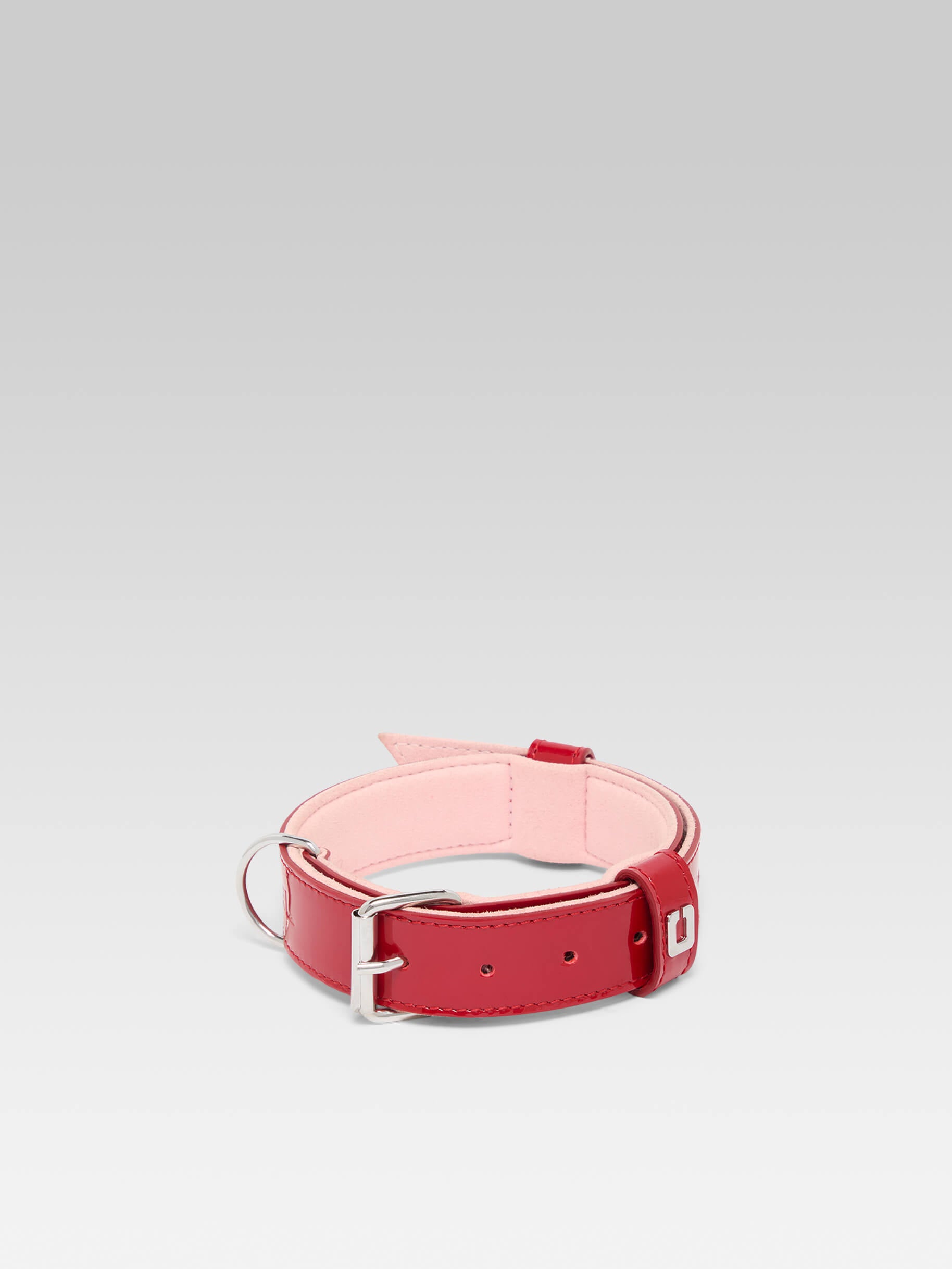 Rex - Red Patent Leather Dog Collar - Image number 1