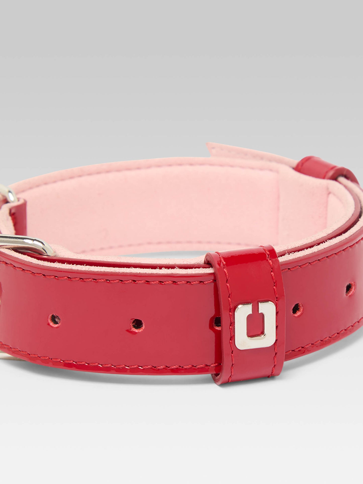 Rex - Red Patent Leather Dog Collar