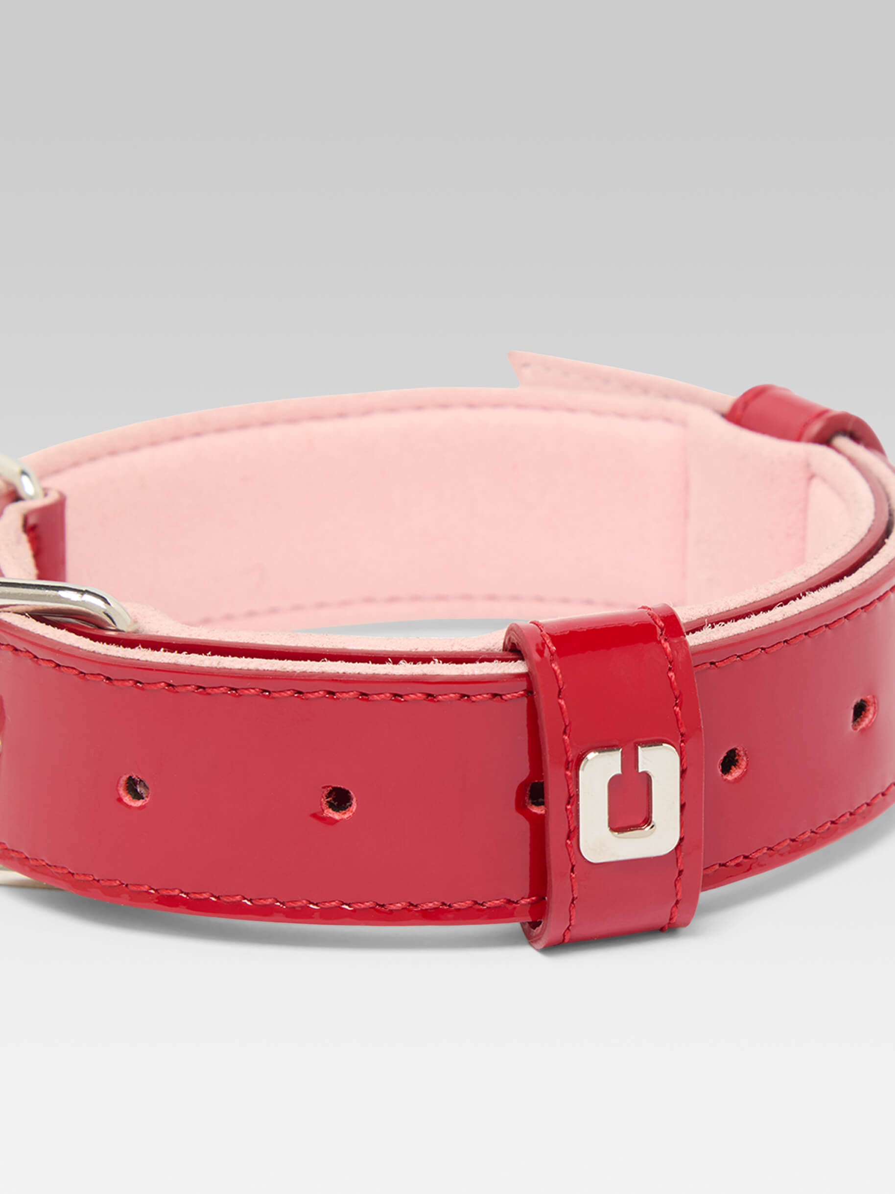 Rex - Red Patent Leather Dog Collar - Image number 3