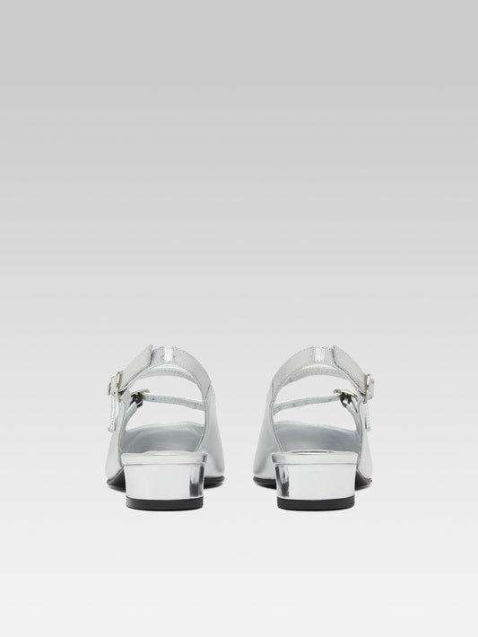 Abricot - Silver embossed leather slingback Mary Janes - Image number 5