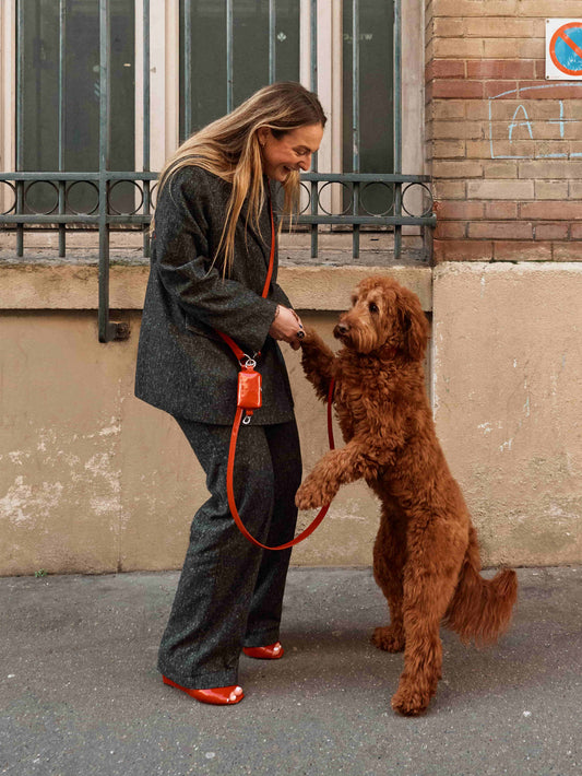 Milou - Red patent leather dog leash - Image number 2