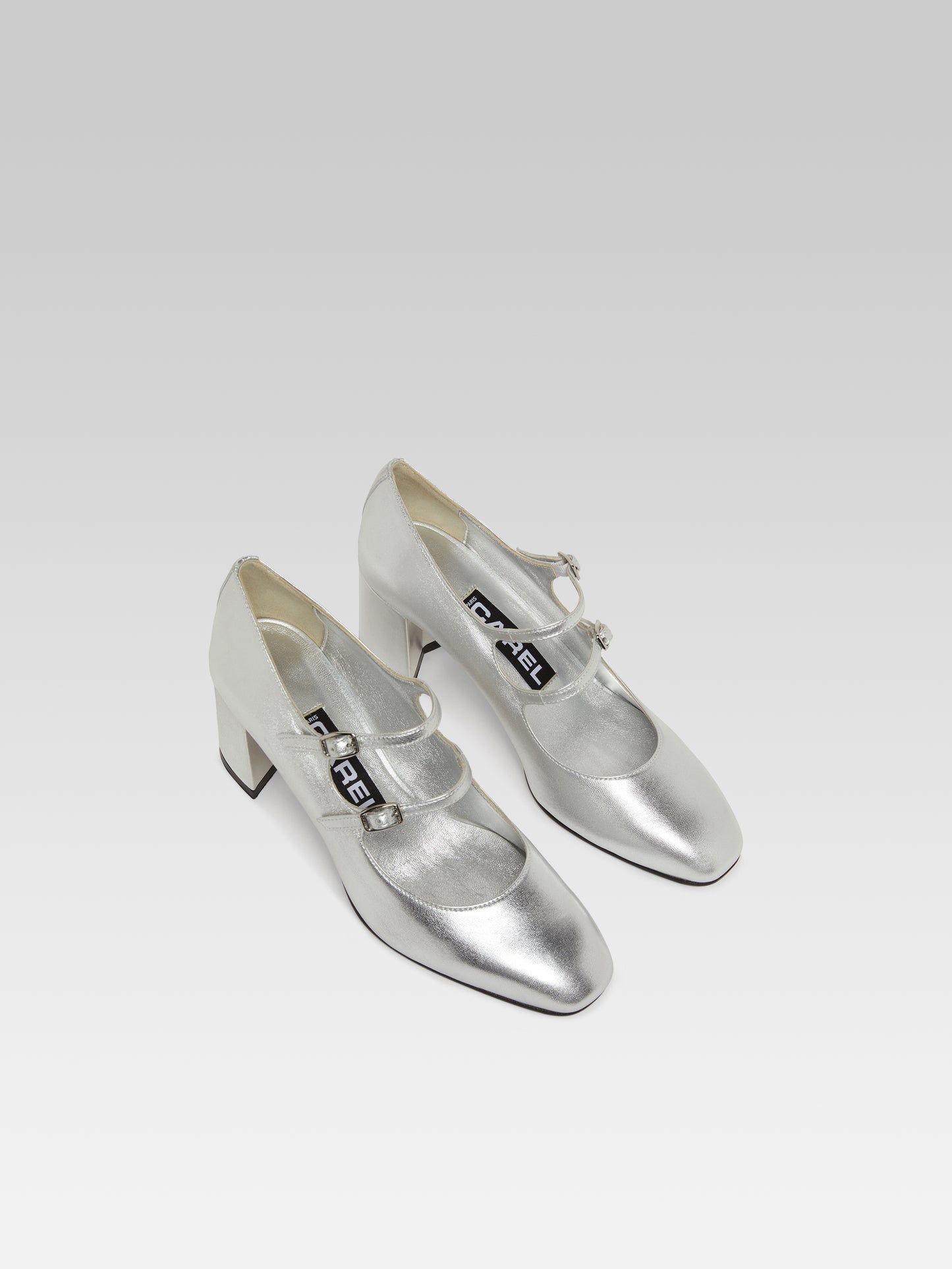 Alice - Silver leather Mary Janes pumps