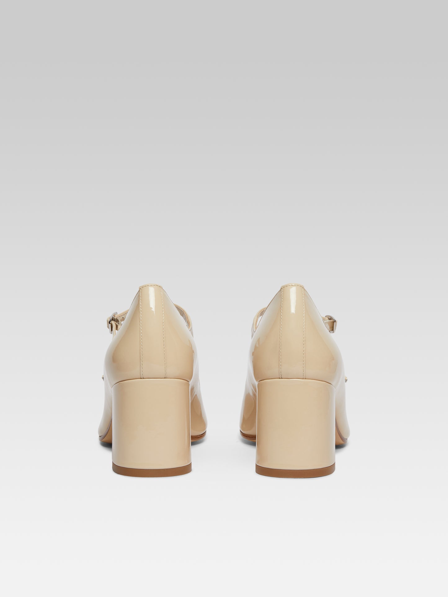 Alice - Beige patent leather Mary Janes pumps