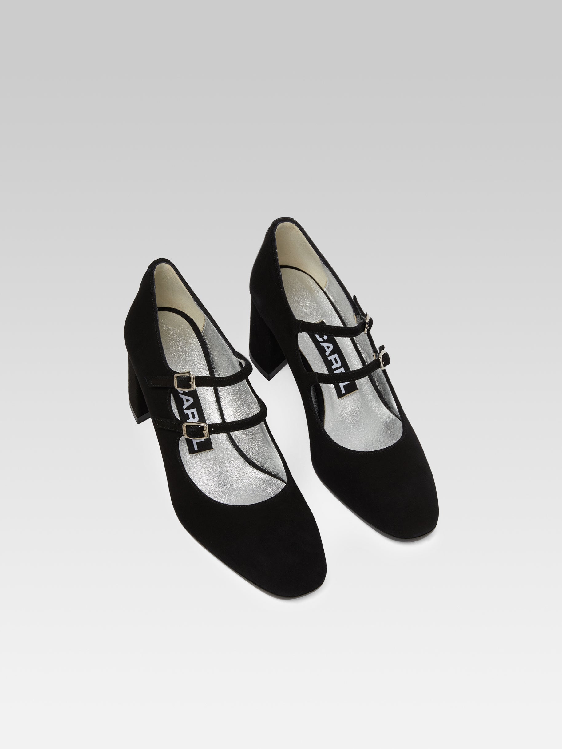 Alice - Black suede leather Mary Janes pumps - Image number 5