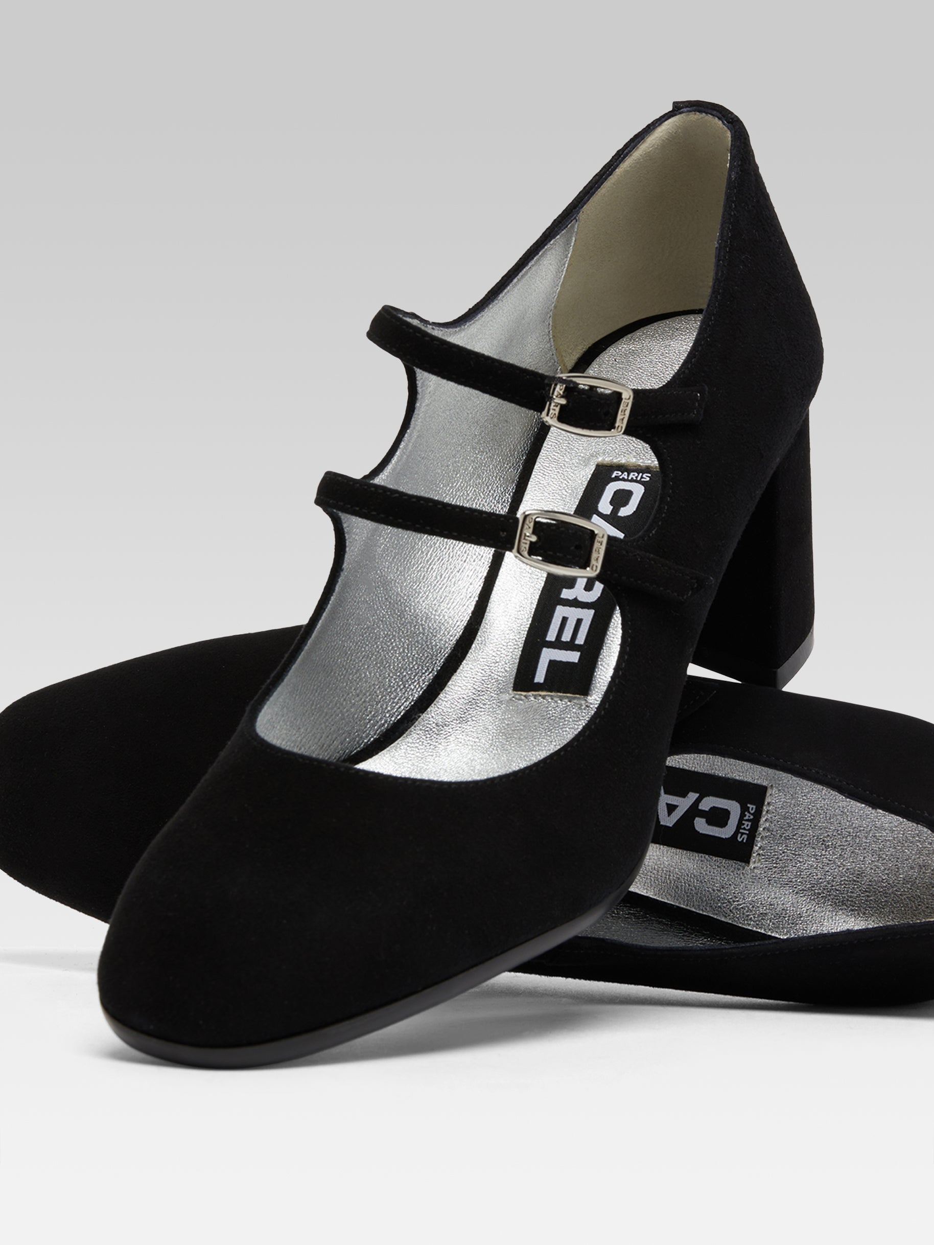 Alice - Black suede leather Mary Janes pumps - Image number 6