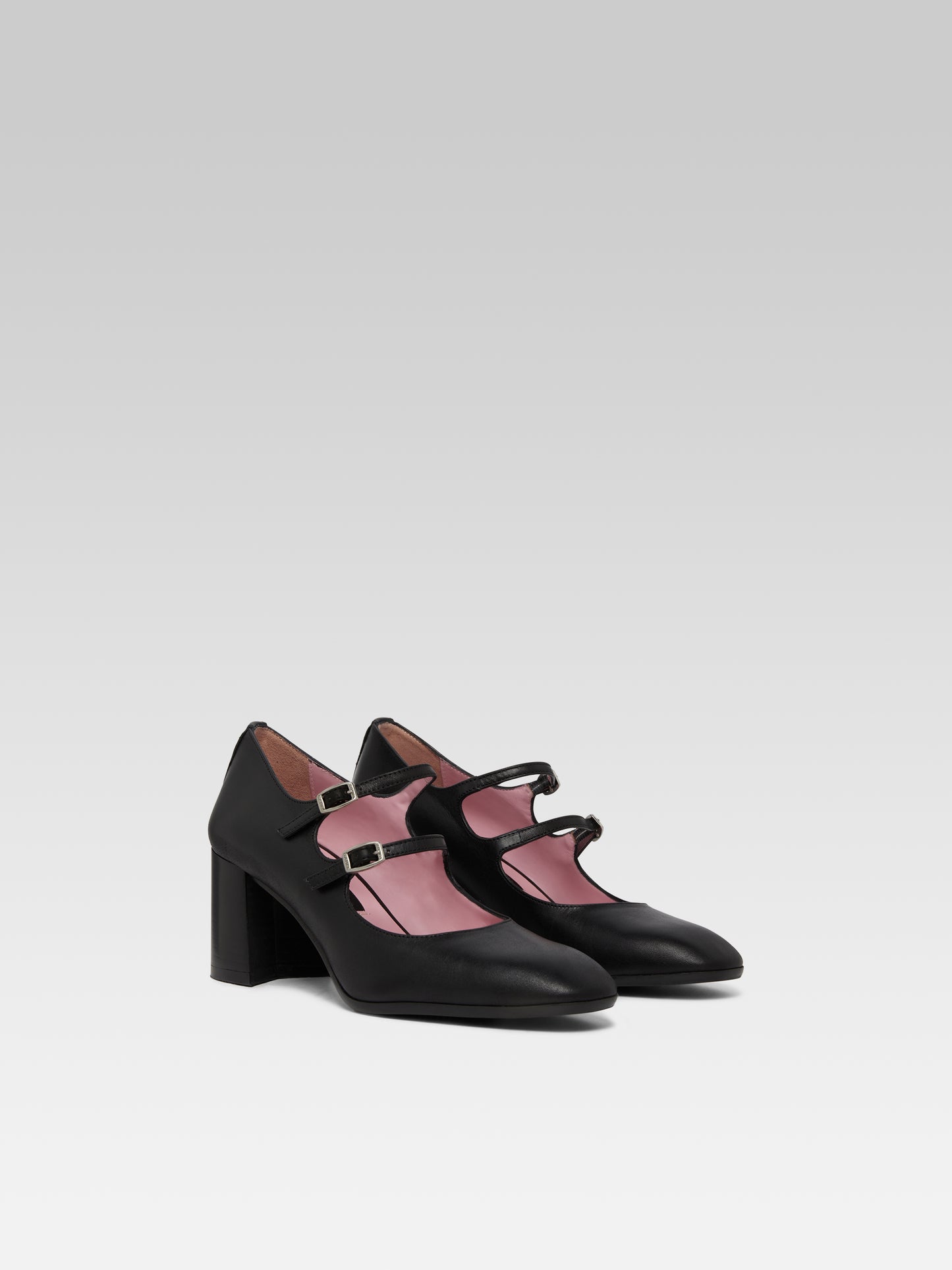 Alice - Black leather Mary Janes pumps