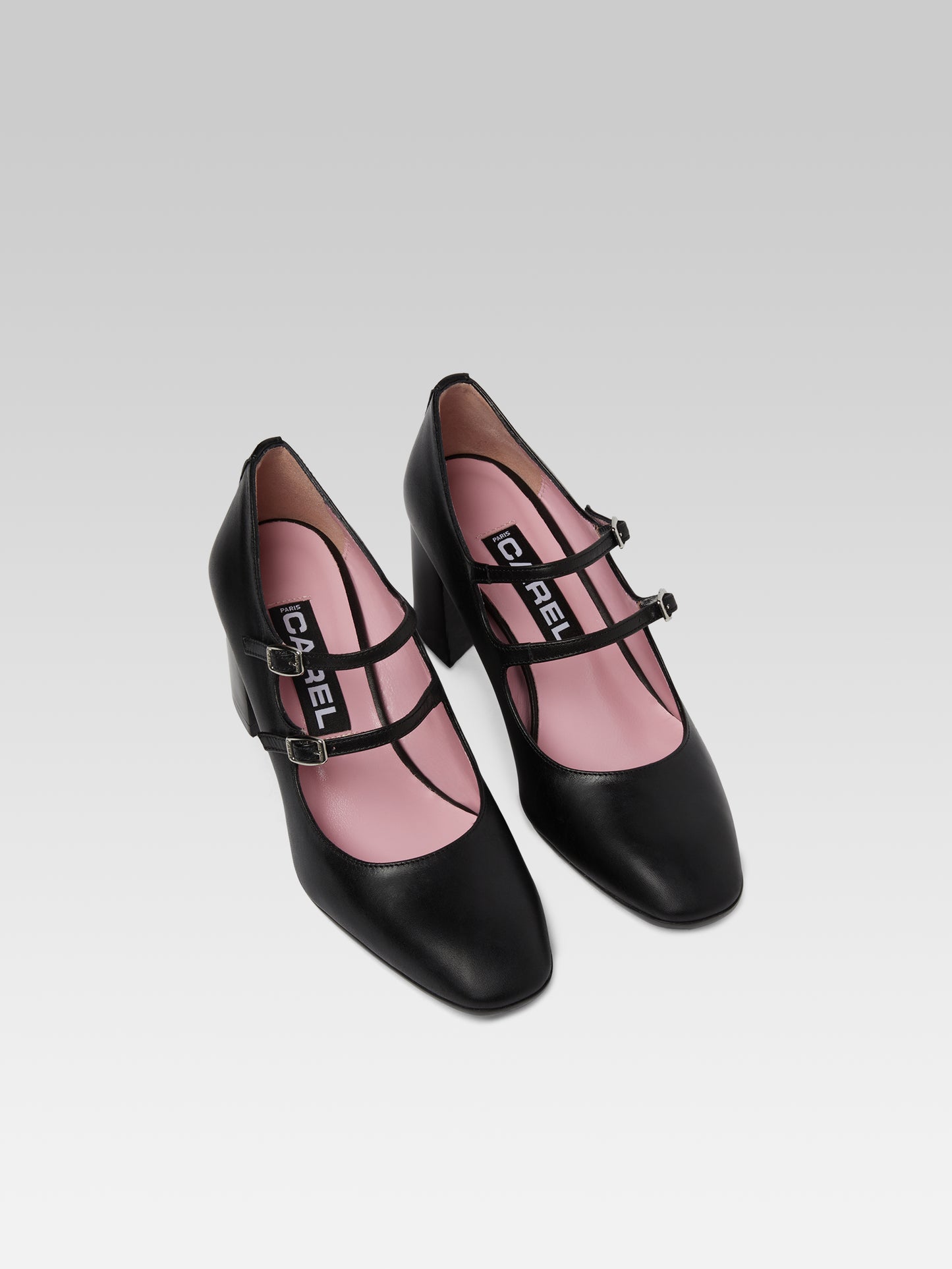 Alice - Escarpins babies cuir noir