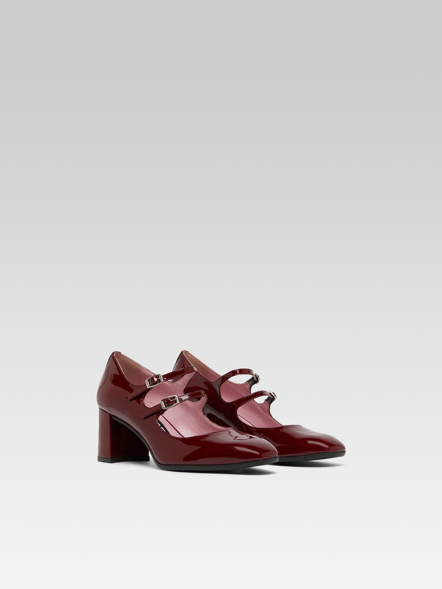 Alice - Escarpins babies cuir verni bordeaux