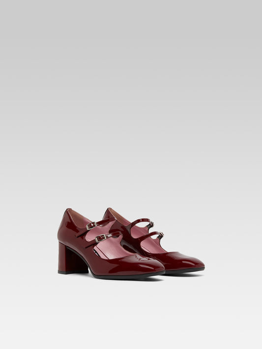 Alice - Burgundy patent leather Mary Janes pumps - Image number 5