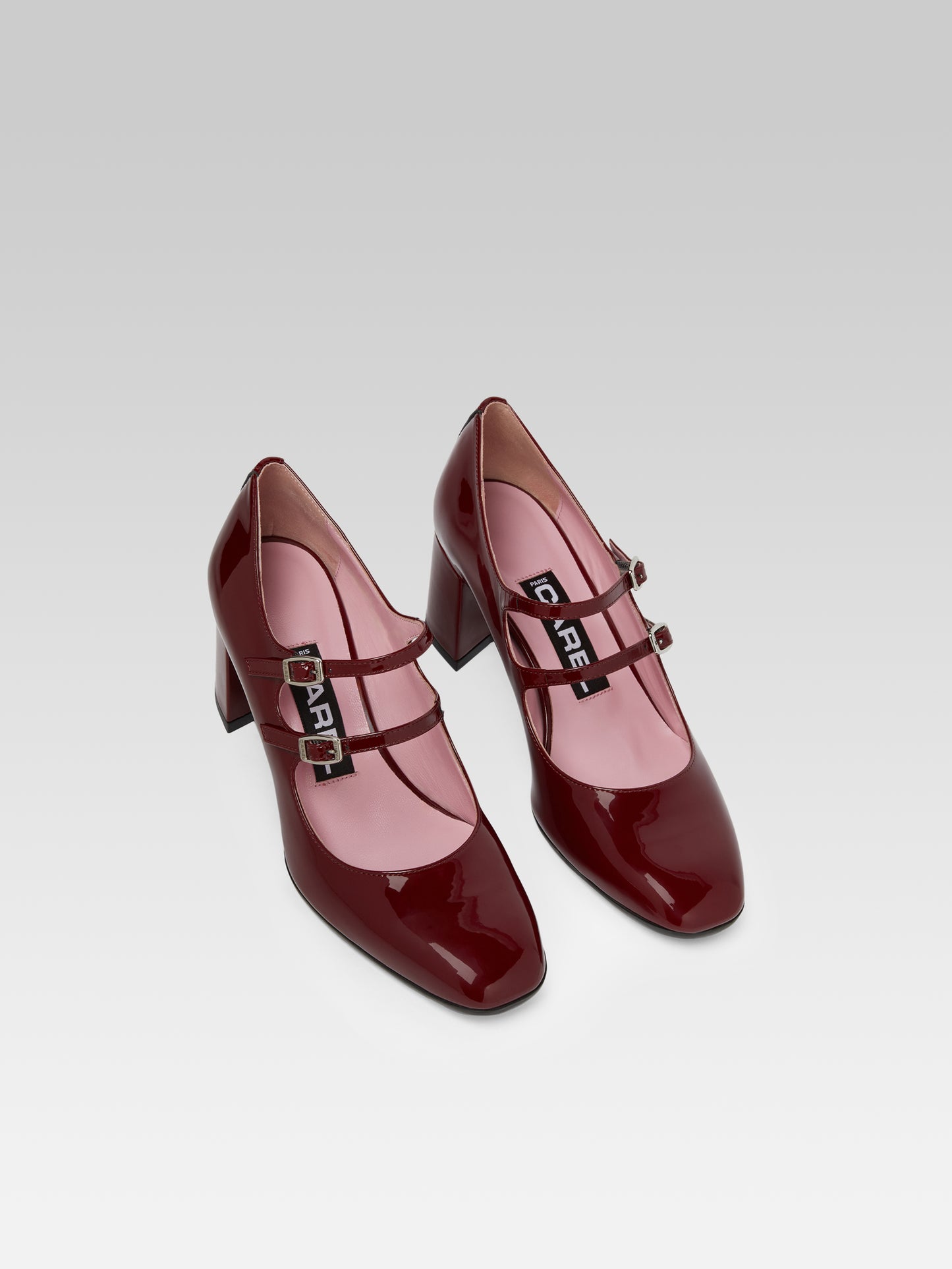 Alice - Burgundy patent leather Mary Janes pumps