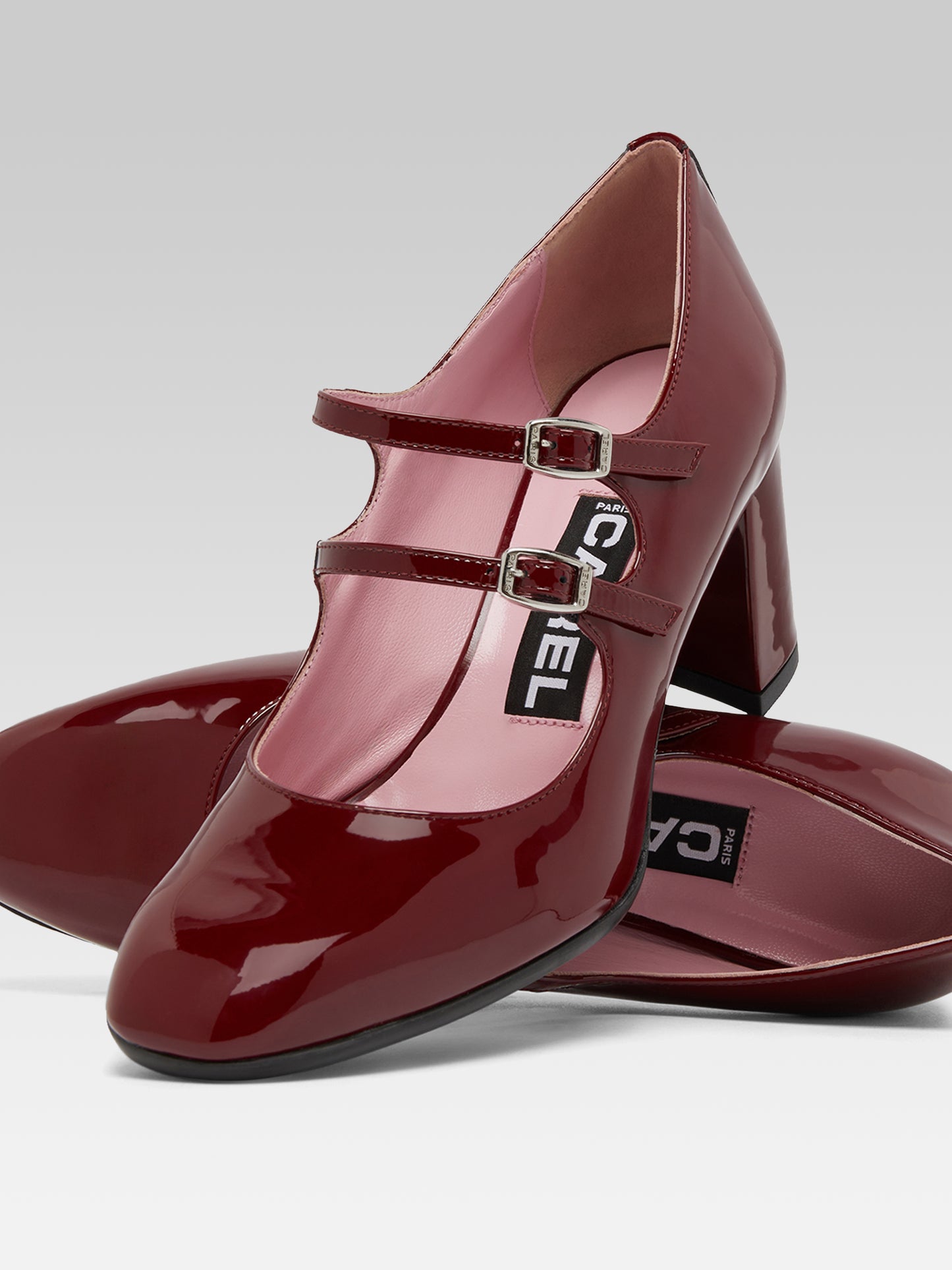 Alice - Escarpins babies cuir verni bordeaux