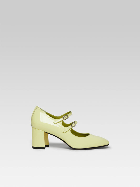 Alice - Lemon patent leather Mary Janes pumps