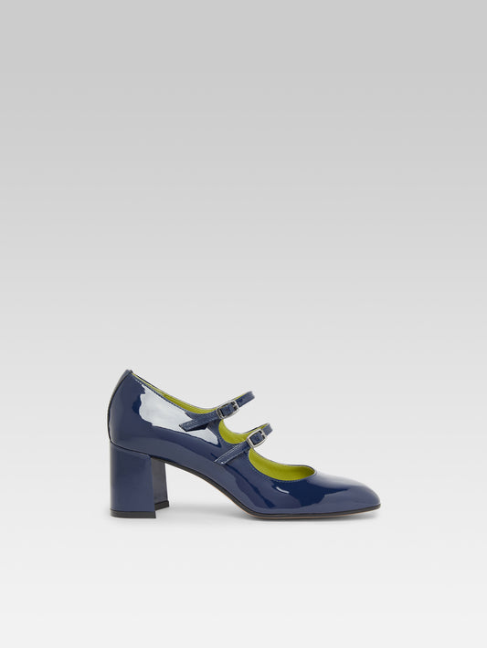 Alice - Blue patent leather Mary Janes pumps - Image number 2