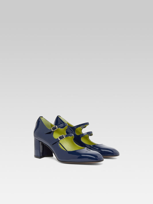 Alice - Blue patent leather Mary Janes pumps - Image number 3