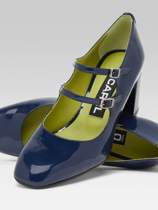 Alice - Blue patent leather Mary Janes pumps - Image number 4