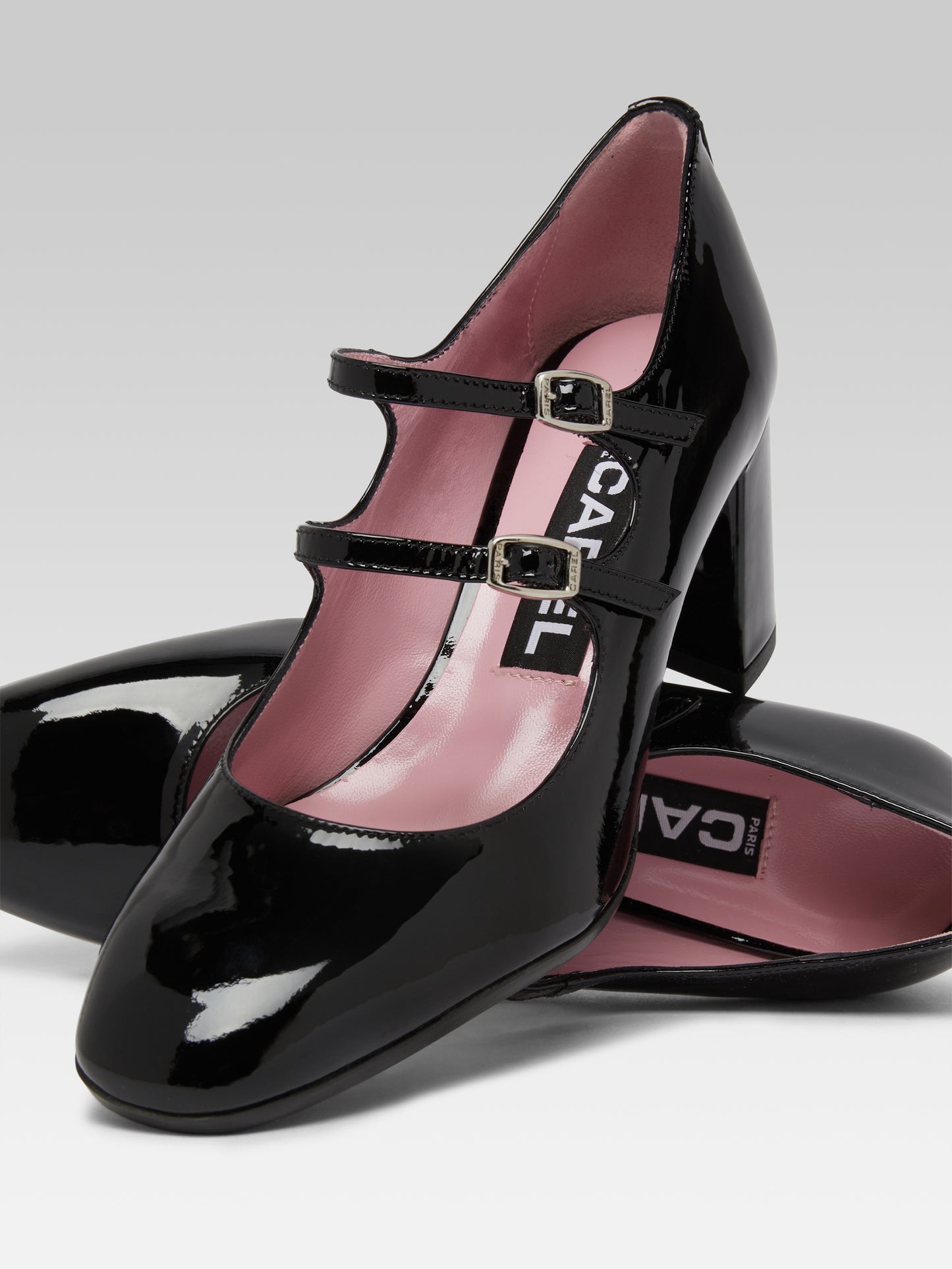 Alice - Escarpins babies cuir verni noir