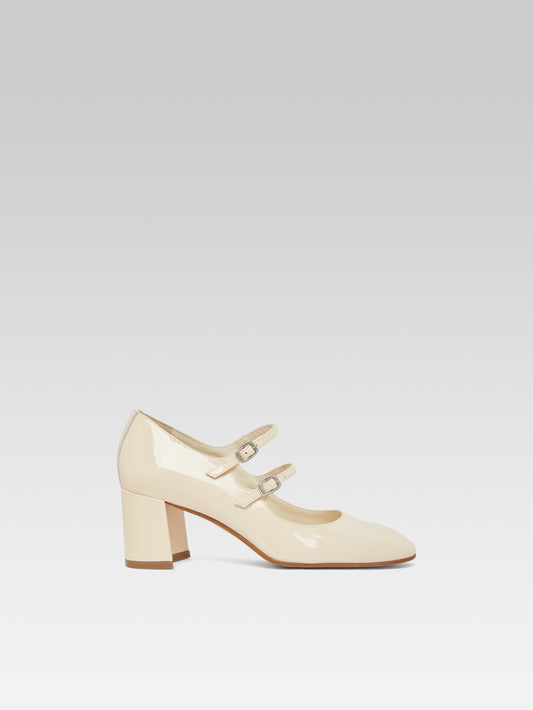 Alice - Nude patent leather Mary Janes pumps